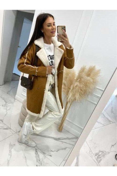 Wynne Lapel Collar Exposed Seam Buttoned Coat - SwagglyLife Home & Fashion